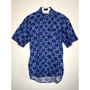 1990s Chaps Ralph Lauren Geometric Western Patchwork Kaleidoscope Camp Shirt M